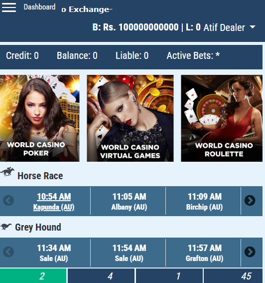 BetPro Exchange Pakistan — sports betting and casino dashboard